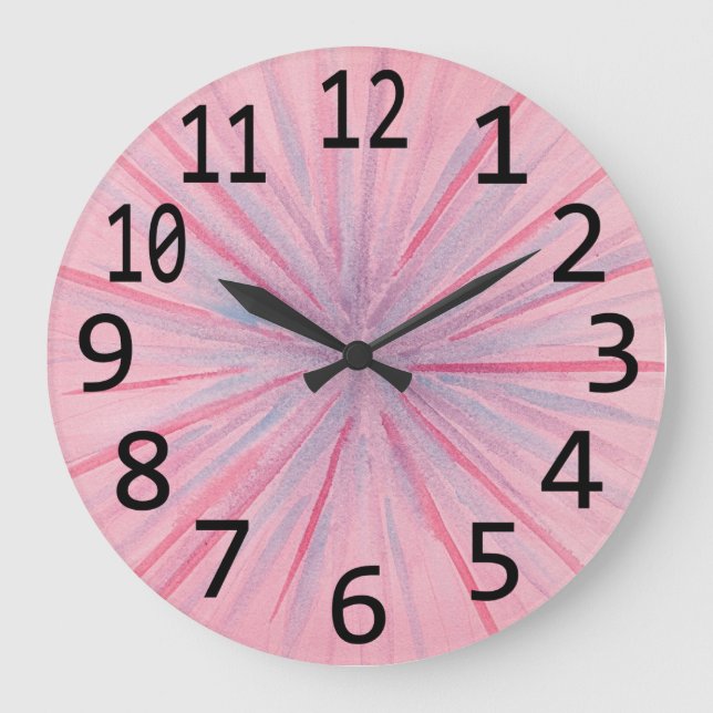 Reloj Redondo Grande Pink Blue Purple Blends Spokes Wall Clock (Anverso)