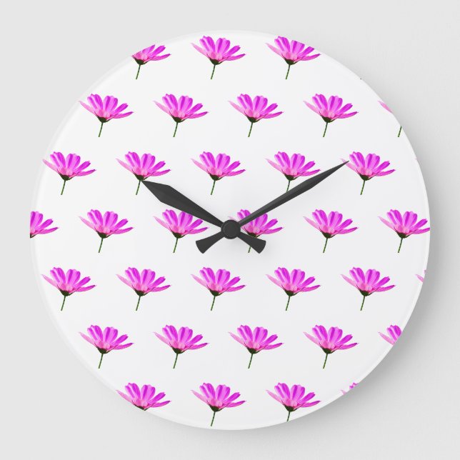 Reloj Redondo Grande Pink Daisy (Anverso)