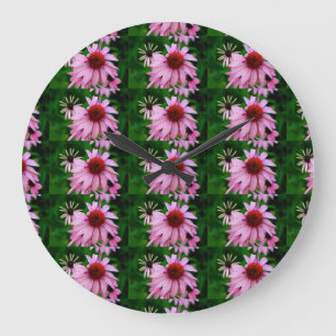 Reloj Redondo Grande pink echinacea clock