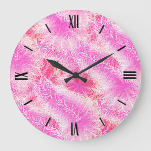 Reloj Redondo Grande Pink feather boa