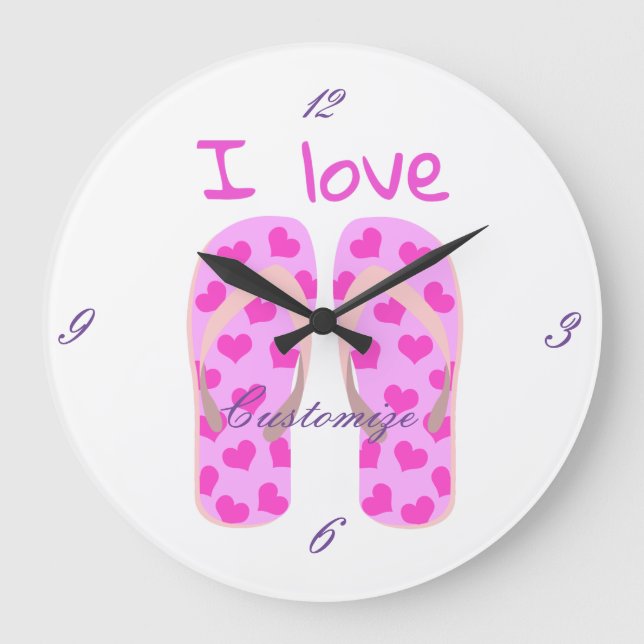 Reloj Redondo Grande Pink Flip-Flops Thunder_Cove (Anverso)