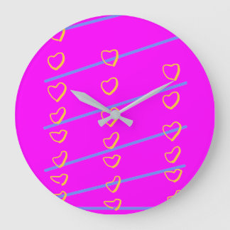 Reloj Redondo Grande Pink Heart Scroll