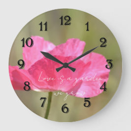 Reloj Redondo Grande Pink Iceland Poppy Flower Photography  