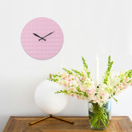 Reloj Redondo Grande Pink Inverted Triangle Pattern Wall clock