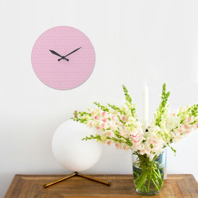 Reloj Redondo Grande Pink Inverted Triangle Pattern Wall clock (Subido por el creador)