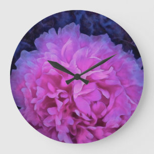 Reloj Redondo Grande Pink Lush Peony Flower