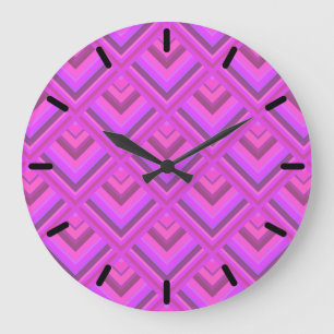 Reloj Redondo Grande Pink stripes scale pattern