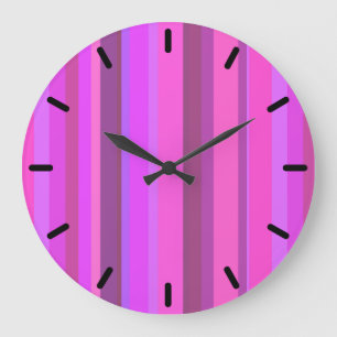 Reloj Redondo Grande Pink vertical stripes