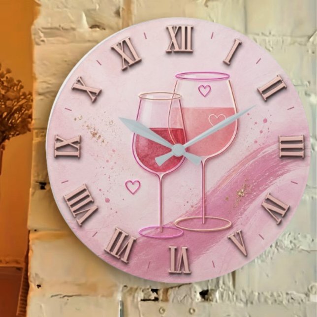 Reloj Redondo Grande Pink Wine Glass (Subido por el creador)
