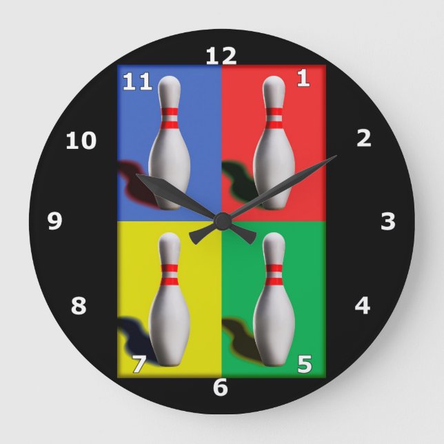 Reloj Redondo Grande Pins de bolas audaces (Anverso)