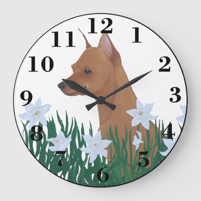 Reloj Redondo Grande Pinscher miniatura (Anverso)