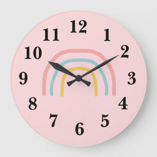 Reloj Redondo Grande Pintado de arcoiris Pastel reloj grande