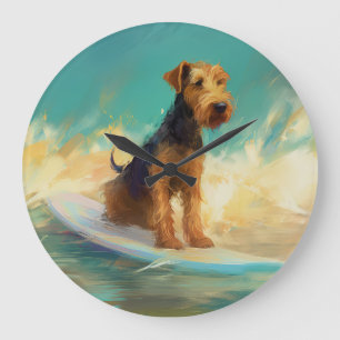 Reloj Redondo Grande Pintado de surf en Airedale Beach