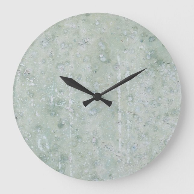 Reloj Redondo Grande Pintura abstracta de blanco y gris (Anverso)