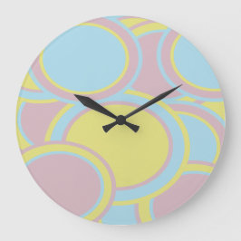 Reloj Redondo Grande Pintura abstracta moderna de Pastel