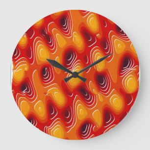 Reloj Redondo Grande Pintura Cinética de Turbulencia Cuántica