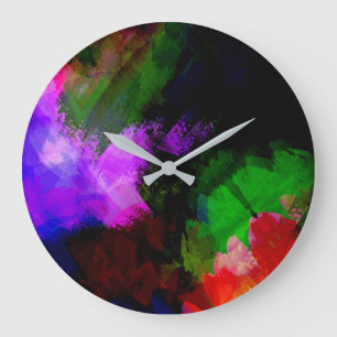 Reloj Redondo Grande Pintura de acuarela abstracta 2