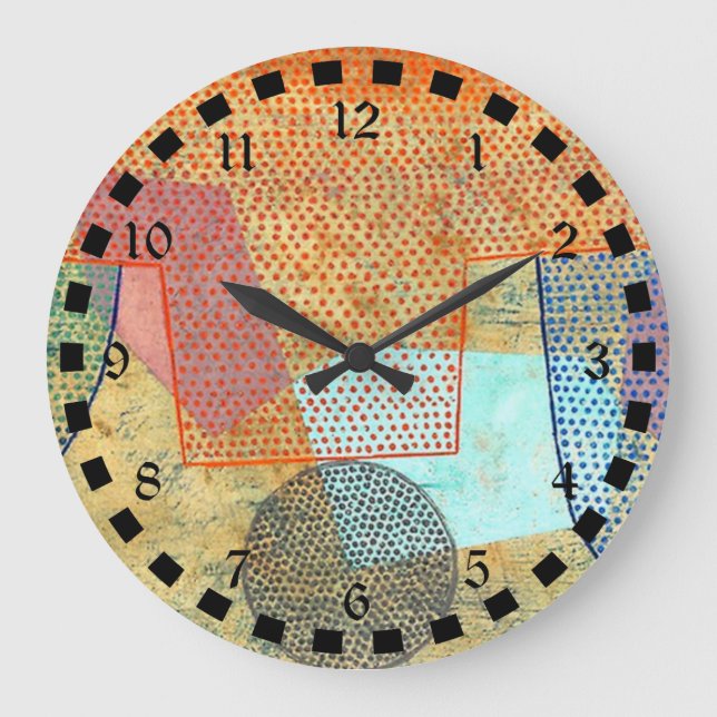 Reloj Redondo Grande Pintura de Paul Klee, atardecer (Anverso)