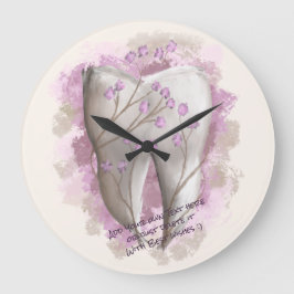 Reloj Redondo Grande Pintura dental. Dentista, plantilla de asistente d