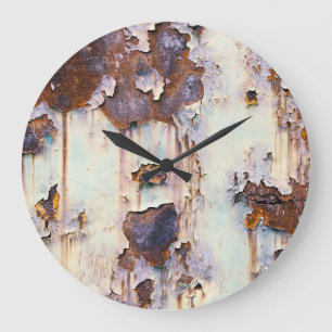 Reloj Redondo Grande Pintura descascarilladora del vagón de tren Rusty