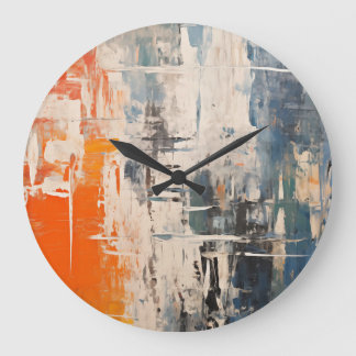 Reloj Redondo Grande Pintura digital abstracta Encrucijada Cromática