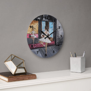 Reloj Redondo Grande Pintura Gracia Solitaria de Alfred Fox