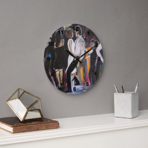 Reloj Redondo Grande Pintura Mambo Night de Alfred Fox