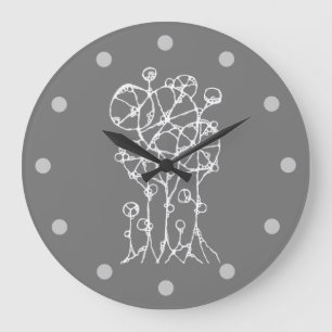 Reloj Redondo Grande Pintura manual - Resumen de grupo de árbol 2