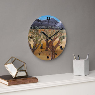 Reloj Redondo Grande Pintura Olivar de Noche por Alfred Fox