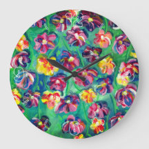 Pintura original de flores felices coloridas