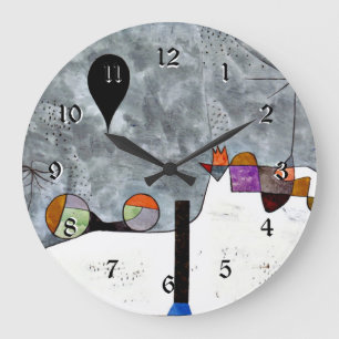 Reloj Redondo Grande Pintura popular de Paul Klee, Invierno,