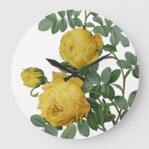 Reloj Redondo Grande Pintura rosa amarillo vintage
