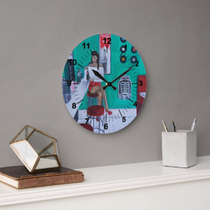 Reloj Redondo Grande Pintura Runaround Sue de Alfred Fox