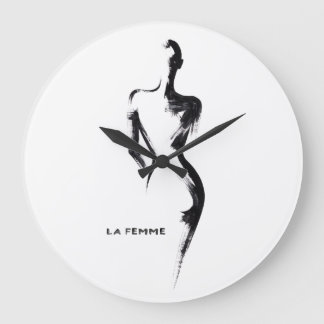 Reloj Redondo Grande Pintura simple gouache La Femme 01 cartel