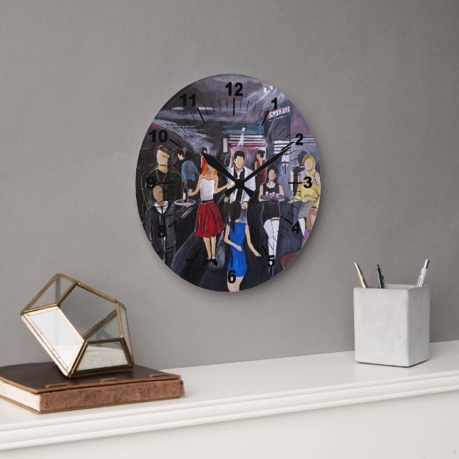 Reloj Redondo Grande Pintura sin control de Alfred Fox (Oficina)
