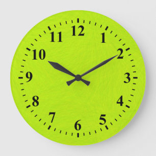 Reloj Redondo Grande Pintura verde del arte abstracto de la cal
