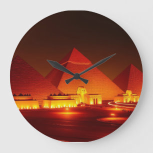 Reloj Redondo Grande Pirámides Antiguas