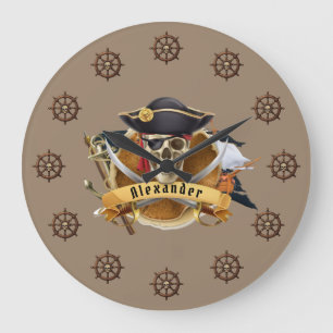 Reloj Redondo Grande Pirata Personalizar