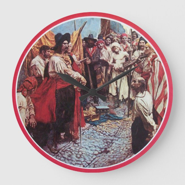 RELOJ REDONDO GRANDE PIRATAS CON PECADO DE TESORERÍA (Anverso)