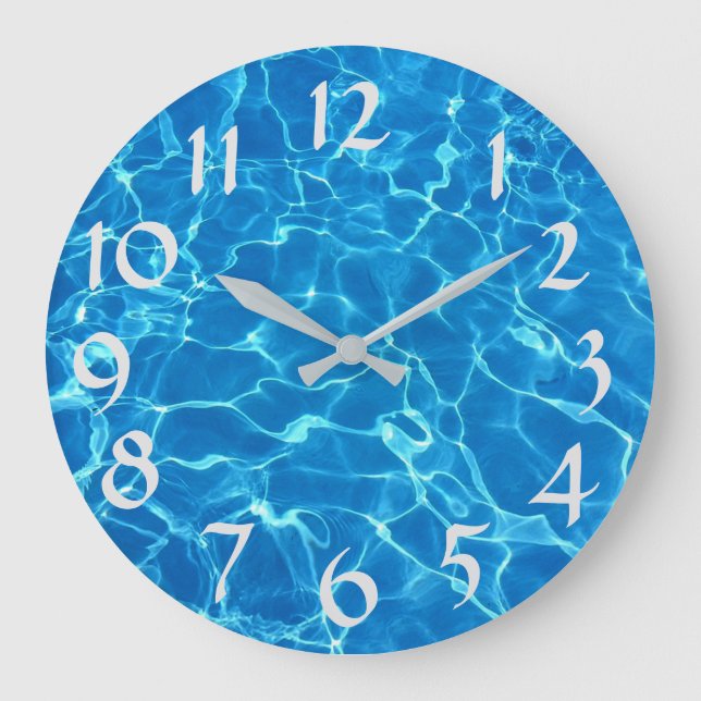 Reloj Redondo Grande Piscina Agua (Anverso)
