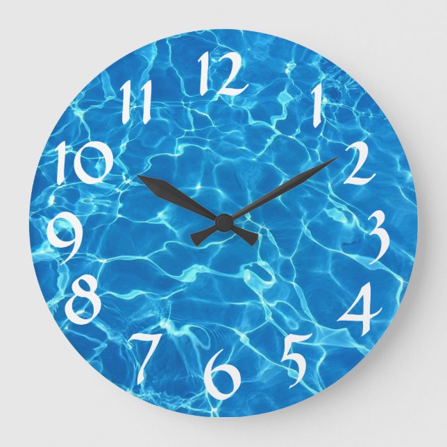 Reloj Redondo Grande Piscina Agua (Anverso)