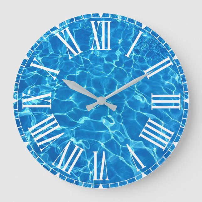 Reloj Redondo Grande Piscina Agua (Anverso)
