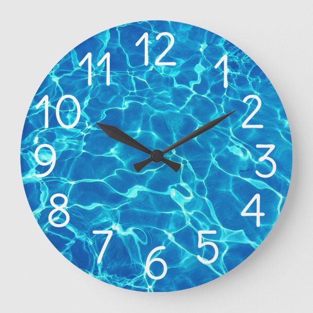 Reloj Redondo Grande Piscina Agua (Anverso)