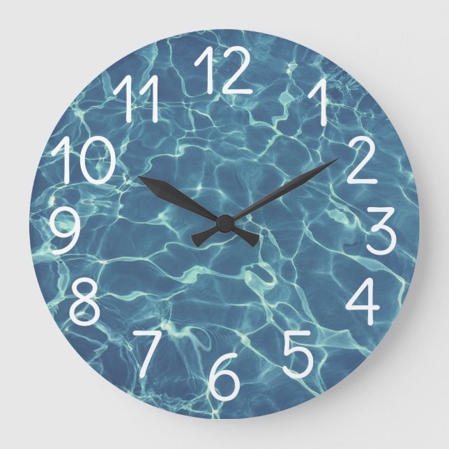 Reloj Redondo Grande Piscina Agua (Anverso)