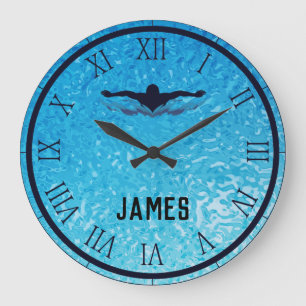Reloj Redondo Grande Piscina Agua