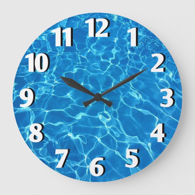 Reloj Redondo Grande Piscina Agua (Anverso)