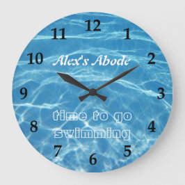 Reloj Redondo Grande Piscina azul acuática dulce Agua Natación Clara Gu