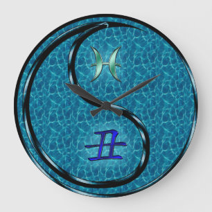 Reloj Redondo Grande Piscis y Buey de Agua