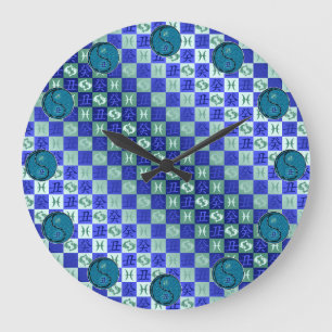 Reloj Redondo Grande Piscis y Buey de Agua