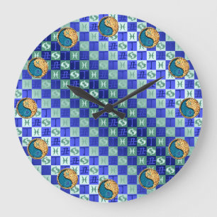 Reloj Redondo Grande Piscis y Buey de Fuego